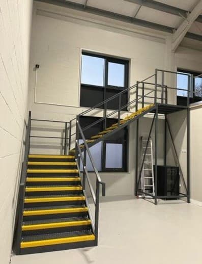Steel mezzanine floor inside a New Zealand commercial building