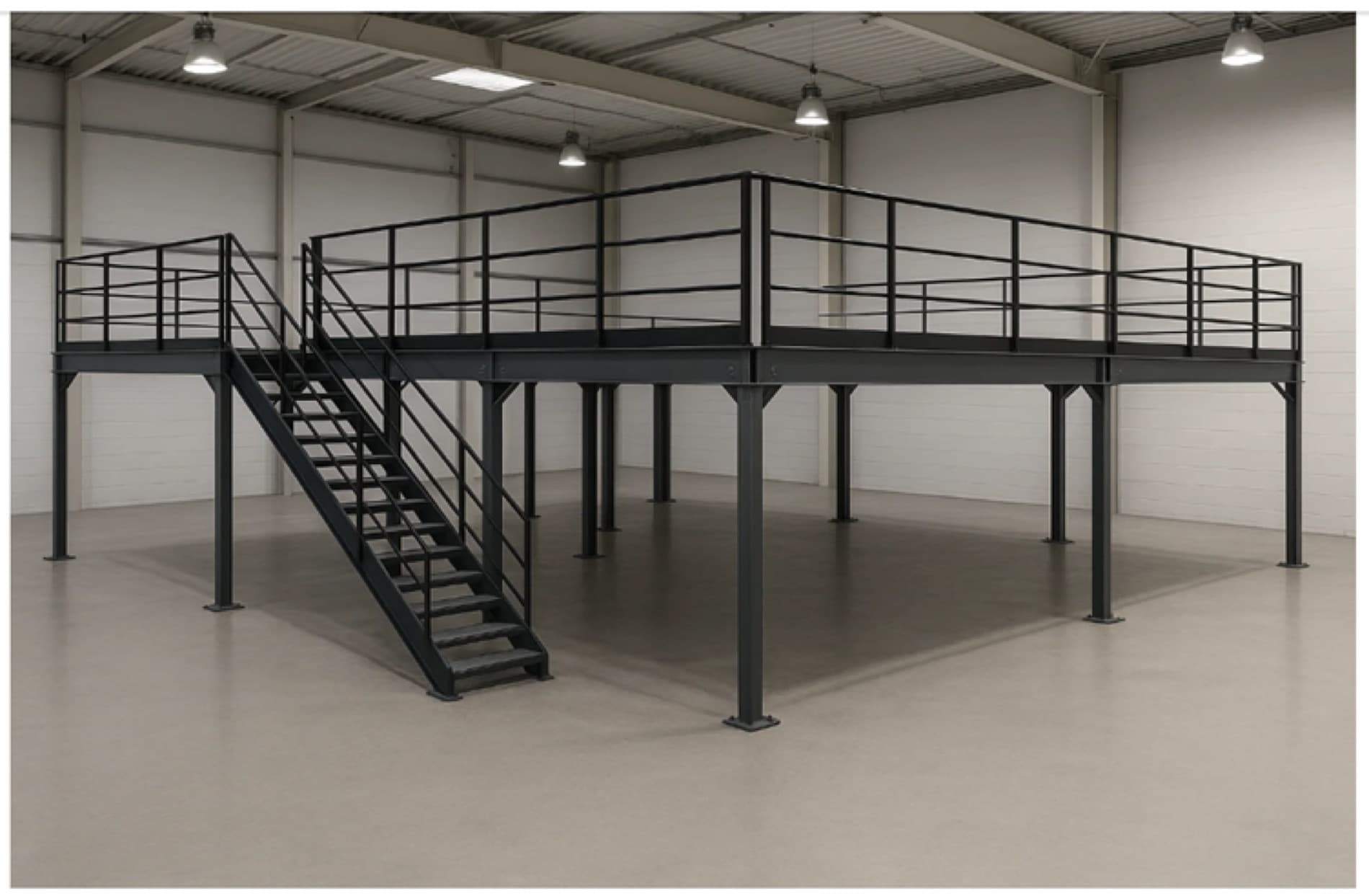 Retail store with an upper mezzanine display and showroom level